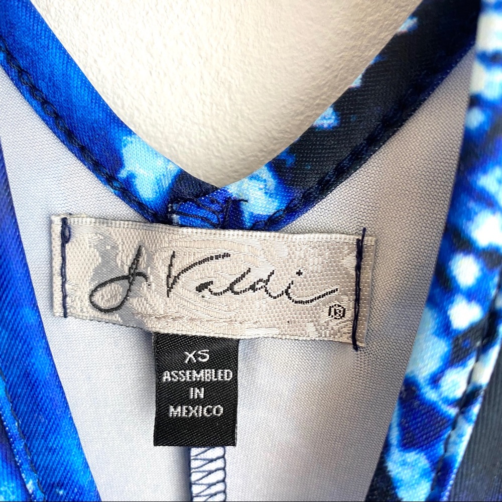 J Valdi Blue Indigo Batik Lace Up Tank Dress or Swim Cover Up Size XS - Picture 3 of 4